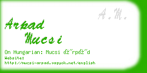 arpad mucsi business card